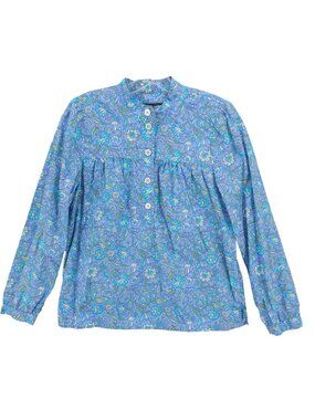 J CREW Fresco Top In Floral Cotton Poplin Popover Blouse Shirt 100% Cotton XS